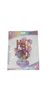 Lve Set Baloane Aniversare Diverse Culori 28buc/set 462-9